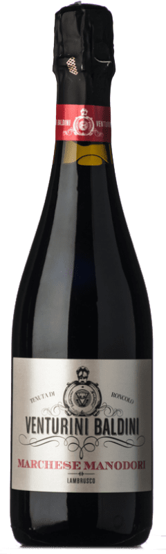 19,95 € 免费送货 | 红酒 Venturini Baldini Marchese Manodori Secco D.O.C. Reggiano 艾米利亚 - 罗马涅 意大利 Lambrusco 有机 瓶子 75 cl