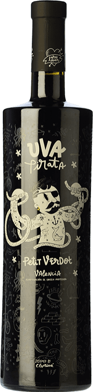 11,95 € Kostenloser Versand | Rotwein Vicente Gandía Uva Pirata Jung D.O. Valencia Valencianische Gemeinschaft Spanien Petit Verdot Flasche 75 cl
