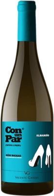 14,95 € Envío gratis | Vino blanco Vicente Gandía Con un Par D.O. Rías Baixas Galicia España Albariño Botella 75 cl
