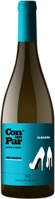 13,95 € Free Shipping | White wine Vicente Gandía Con un Par D.O. Rías Baixas Galicia Spain Albariño Bottle 75 cl