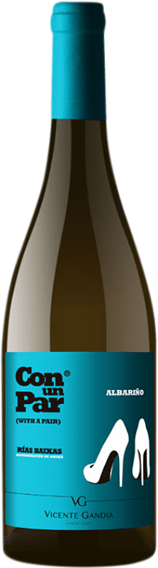 13,95 € Бесплатная доставка | Белое вино Vicente Gandía Con un Par D.O. Rías Baixas Галисия Испания Albariño бутылка 75 cl