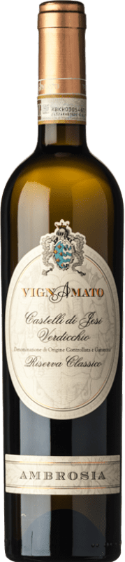 32,95 € Envío gratis | Vino blanco Vignamato Ambrosia Reserva D.O.C.G. Castelli di Jesi Verdicchio Riserva Marche Italia Verdicchio Botella 75 cl