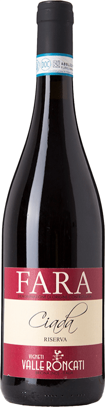 29,95 € Free Shipping | Red wine Valle Roncati Ciada Reserve D.O.C. Fara Piemonte Italy Nebbiolo, Vespolina, Rara Bottle 75 cl