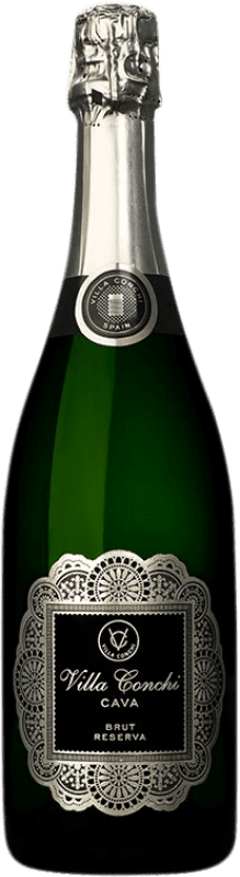 14,95 € Envoi gratuit | Vin Mousseux Blanc Villa Conchi Brut Réserve D.O. Cava Espagne Macabeo — Macabeu, Xarel·lo, Chardonnay, Parellada 75 cl