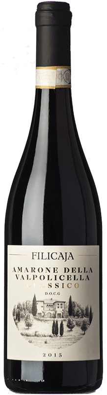 34,95 € 免费送货 | 红酒 Villa da Filicaja D.O.C.G. Amarone della Valpolicella 威尼托 意大利 Corvina, Rondinella, Corvinone 瓶子 75 cl