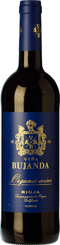 8,95 € Бесплатная доставка | Красное вино Viña Bujanda Дуб D.O.Ca. Rioja Ла-Риоха Испания Tempranillo — Темпранильо Organic — Органический Бутылка 75 cl