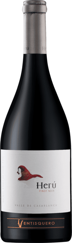 49,95 € Envío gratis | Vino tinto Viña Ventisquero Herú Crianza I.G. Valle del Maipo Valle del Maipo Chile Pinot Negro Botella 75 cl