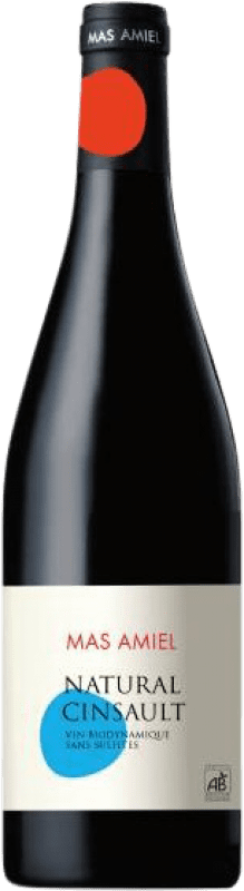 16,95 € Envío gratis | Vino Tinto Mas Amiel Natural I.G.P. Vin de Pays Côtes Catalanes Languedoc-Roussillon Francia Cinsault Eco — Ecológico Botella 75 cl