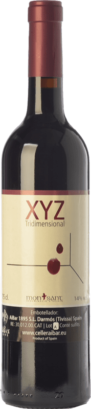 8,95 € 免费送货 | 红酒 Aibar 1895 XYZ Tridimensional 年轻的 D.O. Montsant 加泰罗尼亚 西班牙 Merlot, Syrah, Grenache 瓶子 75 cl