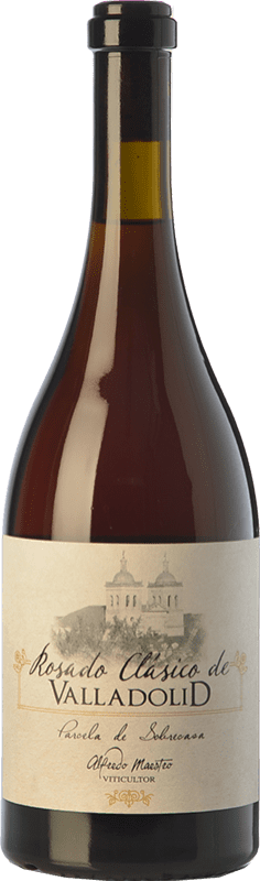 14,95 € Free Shipping | Rosé Wine Maestro Tejero Valladolid Parcela Sobrecasa Classic D.O. Cigales Castilla y León Spain Tempranillo, Garnacha — Grenache, Moscato — Muscat, Palomino Fino, Verdejo Bottle 75 cl