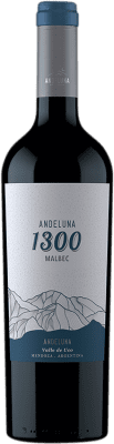 14,95 € 免费送货 | 红酒 Andeluna 1300 年轻的 I.G. Mendoza 门多萨 阿根廷 Malbec 瓶子 75 cl