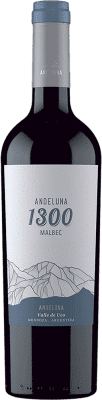 12,95 € Spedizione Gratuita | Vino Rosso Andeluna 1300 Giovane I.G. Mendoza Mendoza Argentina Malbec 75 cl