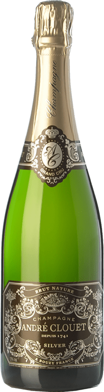 46,95 € 免费送货 | 白起泡酒 André Clouet Brut Nature — 天然干型起泡酒 Silver — 银色版 A.O.C. Champagne 香槟酒 法国 Pinot Noir — 黑皮诺 75 cl