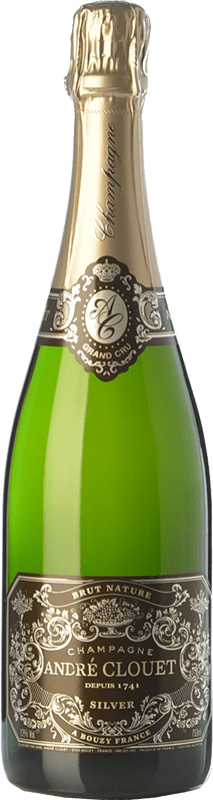 44,95 € 送料無料 | 白スパークリングワイン André Clouet Silver ブルットの自然 A.O.C. Champagne シャンパン フランス Pinot Black ボトル 75 cl