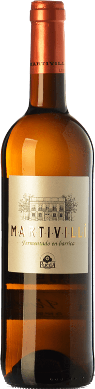 16,95 € Spedizione Gratuita | Vino bianco Ángel Lorenzo Cachazo Martivillí Fermentado en Barrica Crianza D.O. Rueda Castilla y León Spagna Verdejo Bottiglia 75 cl