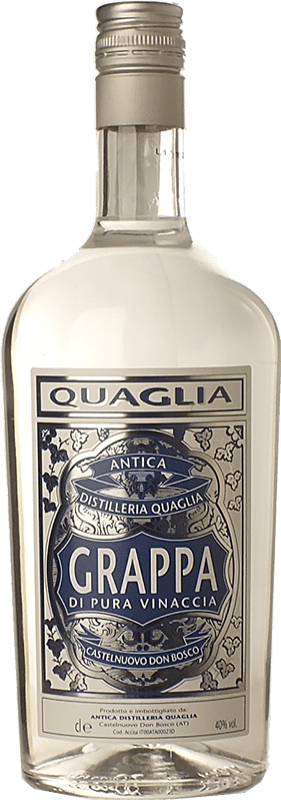29,95 € Envoi gratuit | Grappa Quaglia Pura Vinaccia I.G.T. Grappa Piemontese Piémont Italie 1 L