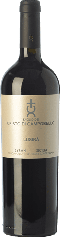 32,95 € Free Shipping | Red Wine Cristo di Campobello Lusirà I.G.T. Terre Siciliane Sicily Italy Syrah — Shiraz Bottle 75 cl