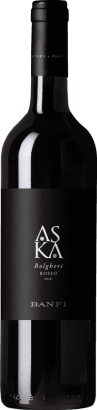 31,95 € Spedizione Gratuita | Vino Rosso Castello Banfi Aska D.O.C. Bolgheri Toscana Italia Cabernet Sauvignon, Cabernet Franc Bottiglia 75 cl