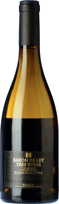 18,95 € Envio grátis | Vinho branco Barón de Ley 3 Viñas Reserva D.O.Ca. Rioja La Rioja Espanha Viura, Malvasía, Grenache Branca Garrafa 75 cl