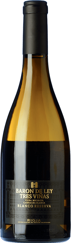 18,95 € 免费送货 | 白葡萄酒 Barón de Ley Tres Viñas 珍藏 D.O.Ca. Rioja 拉里奥哈 西班牙 Garnacha — 歌海娜, Viura — 维乌拉, Malvasia — 玛尔瓦西亚 75 cl
