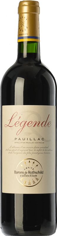 26,95 € Бесплатная доставка | Красное вино Barons de Rothschild Collection Légende молодое A.O.C. Pauillac Бордо Франция Merlot — Мерло, Cabernet Sauvignon — Каберне Совиньон, Cabernet Franc — Каберне Фран Бутылка 75 cl