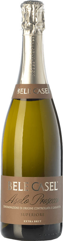 16,95 € Free Shipping | White sparkling Bele Casel Extra Brut D.O.C.G. Asolo Prosecco Veneto Italy Glera Bottle 75 cl