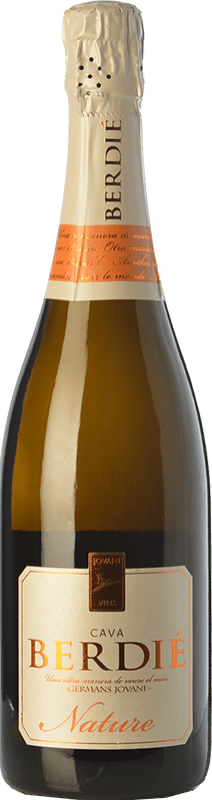 17,95 € Envoi gratuit | Vin Mousseux Blanc Berdié Brut Nature Réserve D.O. Cava Catalogne Espagne Macabeo — Macabeu, Xarel·lo, Parellada 75 cl