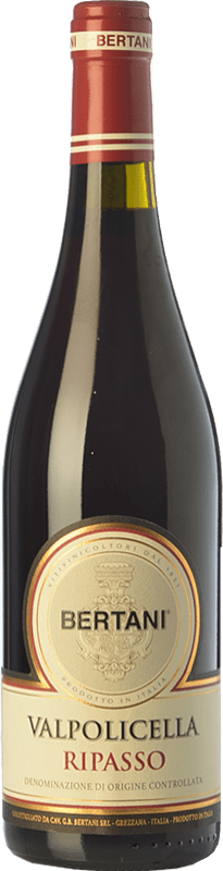 18,95 € Spedizione Gratuita | Vino rosso Bertani D.O.C. Valpolicella Ripasso Veneto Italia Merlot, Corvina, Rondinella Bottiglia 75 cl