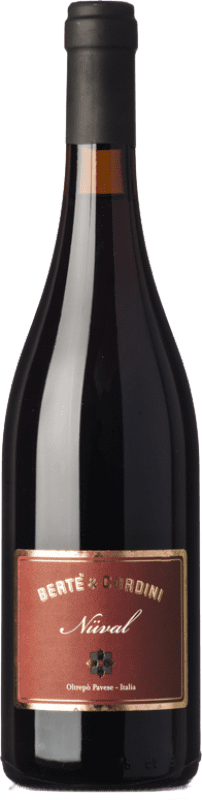 12,95 € Free Shipping | Red wine Bertè & Cordini Nuval D.O.C. Oltrepò Pavese Lombardia Italy Pinot Black Bottle 75 cl