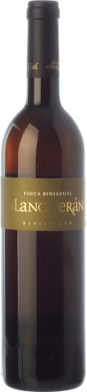 10,95 € Envío gratis | Vino blanco Biniagual Blanc Verán D.O. Binissalem Islas Baleares España Chardonnay, Moscatel Grano Menudo, Premsal Botella 75 cl