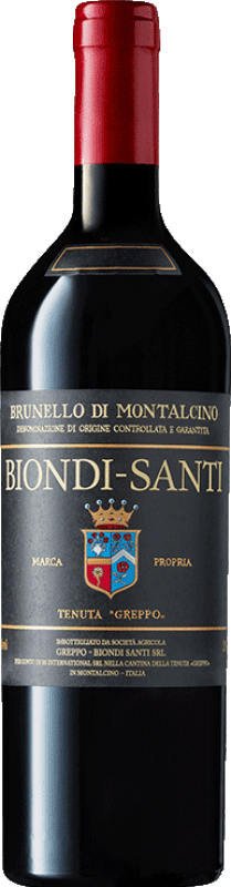 252,95 € Spedizione Gratuita | Vino rosso Biondi Santi D.O.C.G. Brunello di Montalcino Toscana Italia Sangiovese Bottiglia 75 cl