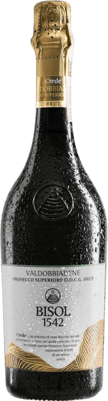 31,95 € Envío gratis | Espumoso Blanco Bisol Crede Brut D.O.C.G. Prosecco di Conegliano-Valdobbiadene Treviso Italia Pinot Blanco, Glera, Verdiso 75 cl