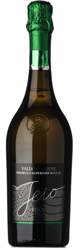 13,95 € 送料無料 | 白のスパークリングワイン Bisol Jeio Brut — ブリュット D.O.C.G. Prosecco di Conegliano-Valdobbiadene トレヴィーゾ イタリア Chardonnay — シャルドネ, Pinot Blanc — ピノ・ブラン, Glera — グレラ, Verdiso — ヴェルディソ ボトル 75 cl