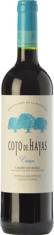 7,95 € Spedizione Gratuita | Vino Rosso Bodegas Aragonesas Coto de Hayas Crianza — Invecchiato in Botte D.O. Campo de Borja Aragona Spagna Tempranillo, Garnacha — Grenache 75 cl