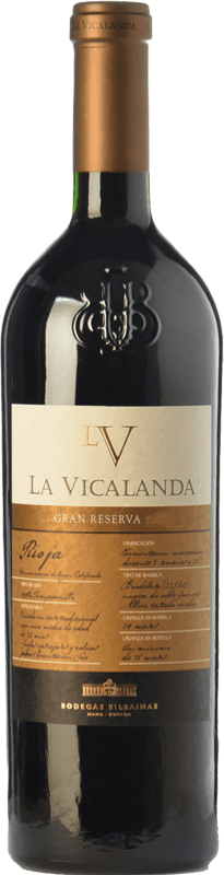 66,95 € Envio grátis | Vinho tinto Bodegas Bilbaínas La Vicalanda Grande Reserva D.O.Ca. Rioja La Rioja Espanha Tempranillo Garrafa 75 cl