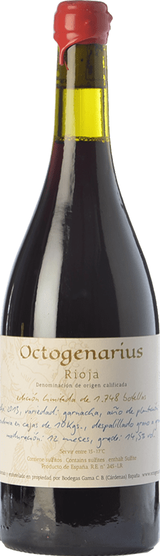 59,95 € Envoi gratuit | Vin rouge Gama Octogenarius Crianza D.O.Ca. Rioja La Rioja Espagne Grenache Bouteille 75 cl