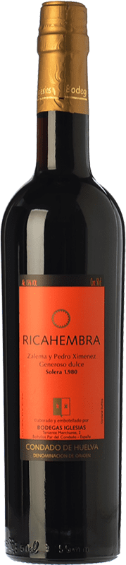 12,95 € Envoi gratuit | Vin Doux Bodegas Iglesias Ricahembra 1980 Solera D.O. Condado de Huelva Andalousie Espagne Pedro Ximénez, Zalema Bouteille Medium 50 cl
