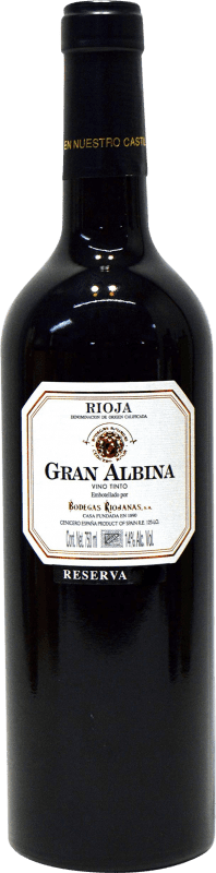 25,95 € Kostenloser Versand | Rotwein Bodegas Riojanas Gran Albina Reserve — Gereift D.O.Ca. Rioja La Rioja Spanien Tempranillo, Graciano, Mazuelo Flasche 75 cl