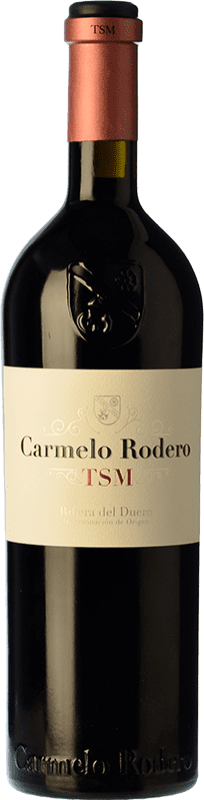 77,95 € Spedizione Gratuita | Vino rosso Carmelo Rodero TSM D.O. Ribera del Duero Castilla y León Spagna Tempranillo, Merlot, Cabernet Sauvignon Bottiglia 75 cl