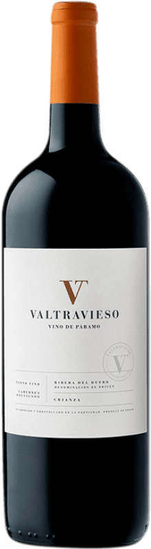 48,95 € 免费送货 | 红葡萄酒 Valtravieso Crianza — 陈酿 D.O. Ribera del Duero 卡斯蒂利亚莱昂 西班牙 Tempranillo — 丹魄, Merlot — 梅洛, Cabernet Sauvignon — 赤霞珠 大瓶 — Magnum 1,5 L
