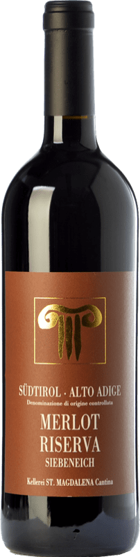 32,95 € Envio grátis | Vinho tinto Bolzano Siebeneich Reserva D.O.C. Alto Adige Trentino-Alto Adige Itália Merlot Garrafa 75 cl