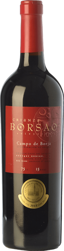 9,95 € Бесплатная доставка | Красное вино Borsao старения D.O. Campo de Borja Арагон Испания Tempranillo, Merlot, Grenache бутылка 75 cl