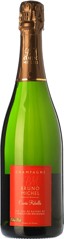 45,95 € 免费送货 | 白起泡酒 Bruno Michel Rebelle Cuvée 年轻的 A.O.C. Champagne 香槟酒 法国 Chardonnay — 莎当妮, Pinot Meunier — 黑皮诺·莫尼耶 Eco — 生态 有机 天然 75 cl