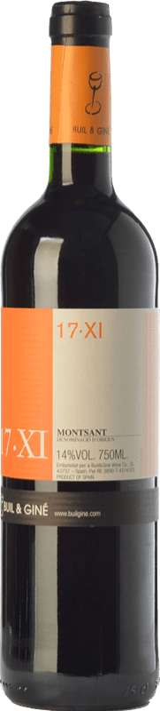 12,95 € 免费送货 | 红酒 Buil & Giné 17.XI 年轻的 D.O. Montsant 加泰罗尼亚 西班牙 Tempranillo, Grenache, Carignan 瓶子 75 cl