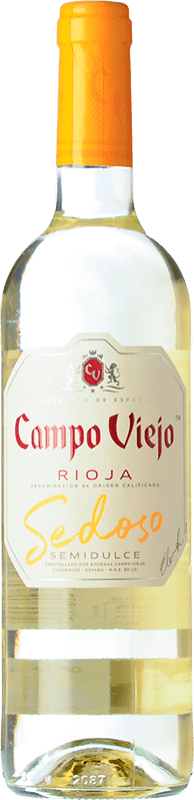 6,95 € Envío gratis | Vino blanco Campo Viejo Semi-Seco Semi-Dulce Joven D.O.Ca. Rioja La Rioja España Viura Botella 75 cl