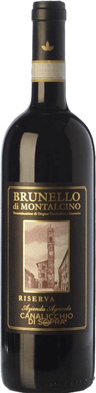 132,95 € Free Shipping | Red wine Canalicchio di Sopra Reserve D.O.C.G. Brunello di Montalcino Tuscany Italy Sangiovese Bottle 75 cl