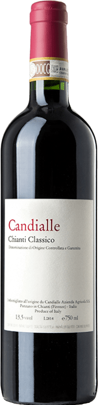 29,95 € Kostenloser Versand | Rotwein Candialle D.O.C.G. Chianti Classico Toskana Italien Sangiovese Flasche 75 cl