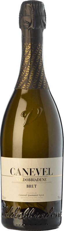 14,95 € Бесплатная доставка | Белое игристое вино Canevel Brut — брют D.O.C.G. Prosecco di Conegliano-Valdobbiadene Treviso Италия Glera — Глера Бутылка 75 cl