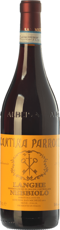 13,95 € Envio grátis | Vinho tinto San Michele Cantina Parroco D.O.C. Langhe Piemonte Itália Nebbiolo Garrafa 75 cl