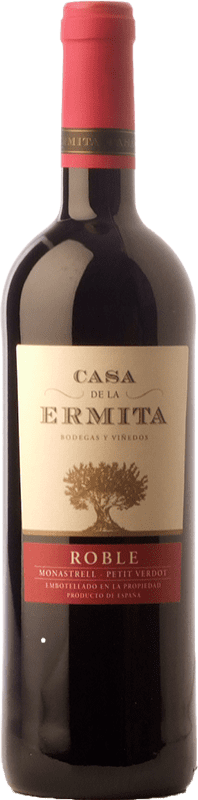 7,95 € Kostenloser Versand | Rotwein Casa de la Ermita Eiche D.O. Jumilla Kastilien-La Mancha Spanien Monastrell, Petit Verdot 75 cl